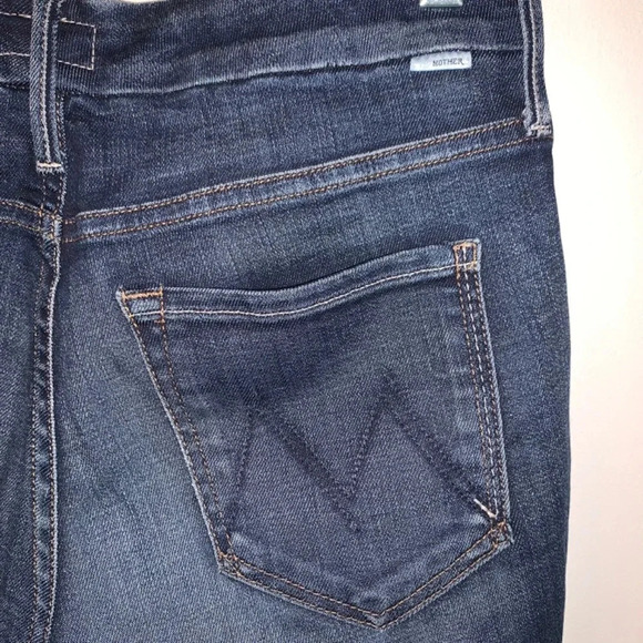 Mother The  Looker Ankle Step Fray Dark Wash 27 - Picture 13 of 13